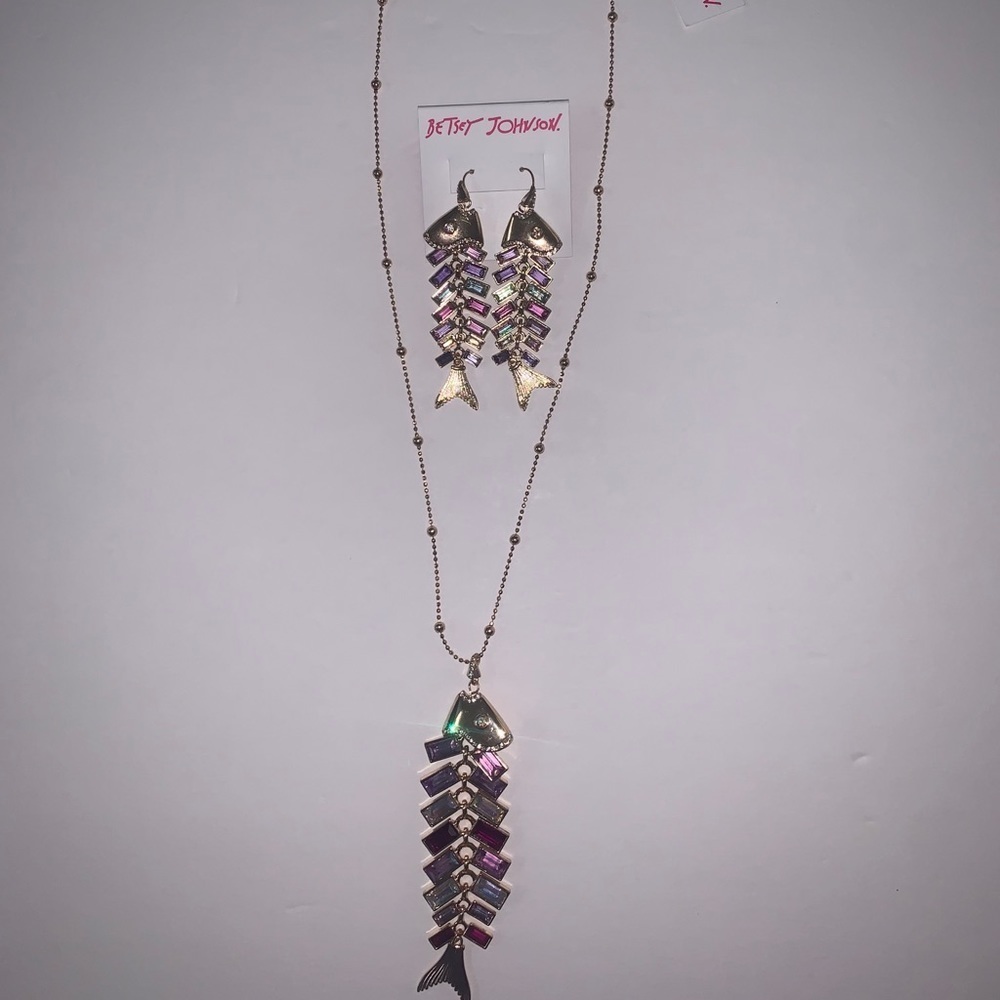 Betsey Johnson set of earrings and necklace
